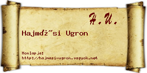 Hajmási Ugron névjegykártya